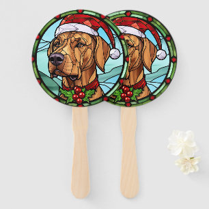 Abanico Rhodesian Ridgeback Vidrio Pintado Navidad