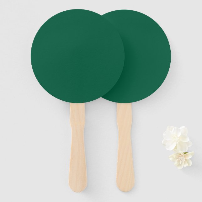 Abanico Rich Dark Green Hand Fan (Anverso y reverso)
