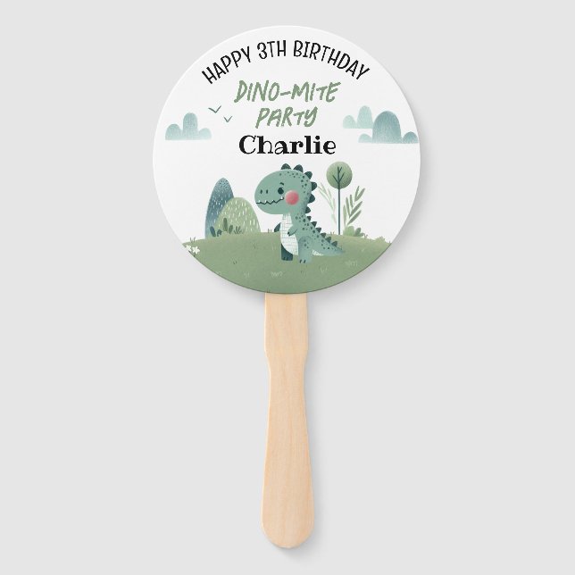 Abanico Roarsome Dino Birthday  (Anverso)