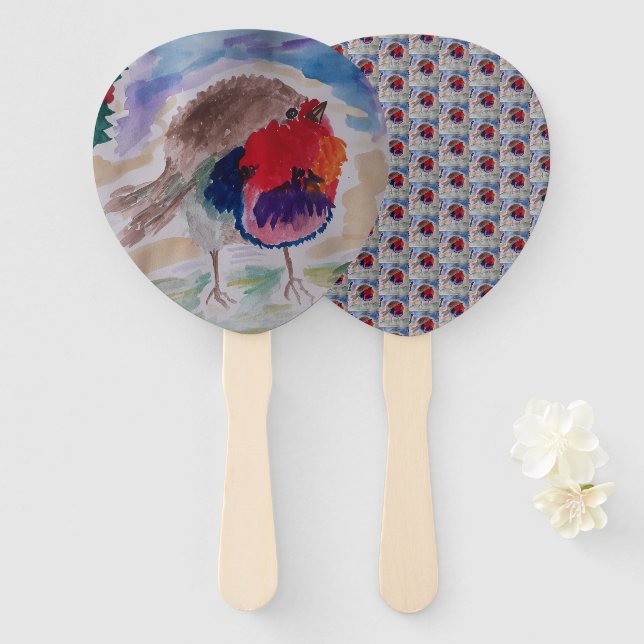 Abanico Robin navidades (Anverso y reverso)