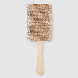 Abanico Robo rústico de bupón con encaje blanco.