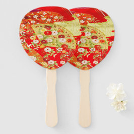 Abanico Rojo de oro de flores de cerezo japonés