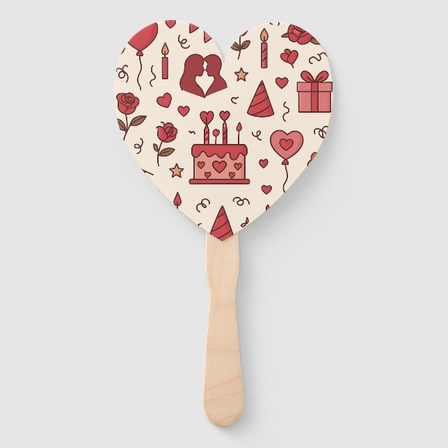 Abanico Romantic Celebration Doodle Pattern (Anverso)