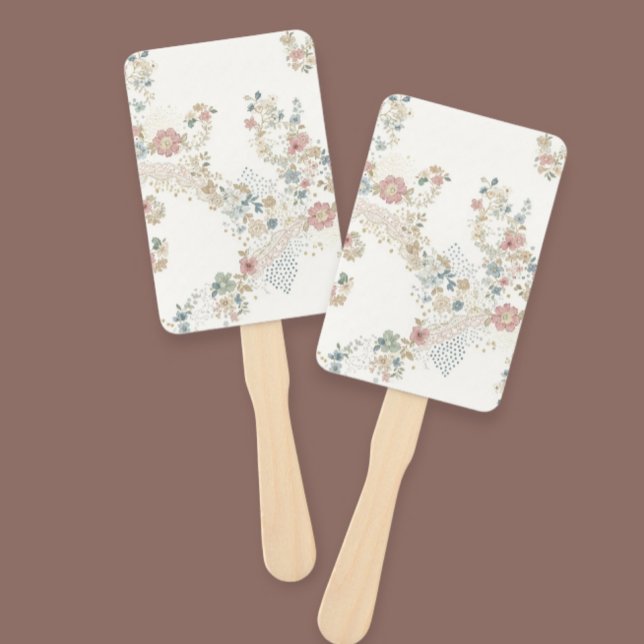 Abanico Romantic Hand Fan with Delicate Flowers (Subido por el creador)