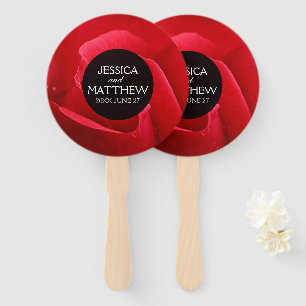 Abanico Romántico Boda floral rosa rojo