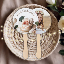 Abanico Rosa Beige suave Chica Baby Shower