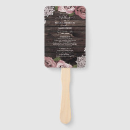 Abanico Rosa Polvorienta Rosas Florales Madera Rústica Enc