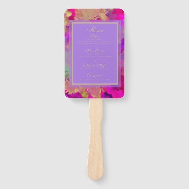 Abanico Rosa, púrpura y dorado (Anverso)