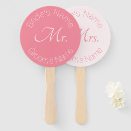 Abanico Rosa Rosa Elegant Bride y Groom Sr. Sra. Boda