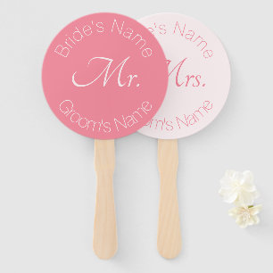 Abanico Rosa Rosa Elegant Bride y Groom Sr. Sra. Boda