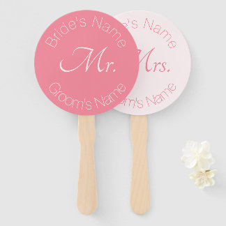 Abanico Rosa Rosa Elegant Bride y Groom Sr. Sra. Boda