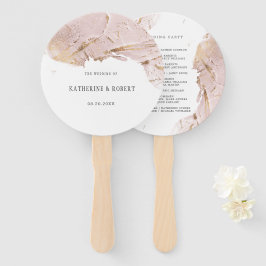 Abanico rosa texturizado Relieve metalizado falso de oro B