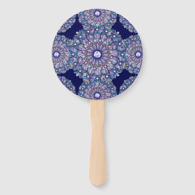 Abanico Rosario azul (Reverso)