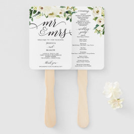 Abanico Rosas Blancas Sr. y Sra. Wedding