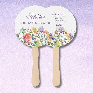 Abanico Rosas brillantes rosadas femeninas duchas de novia