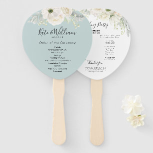 Abanico Rosas de Anemones Blancos de la Vintage