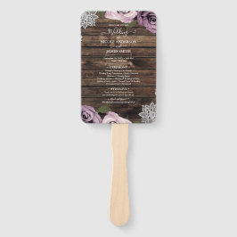 Abanico Rosas Florales Malva Polvorientas Boda Rústica de