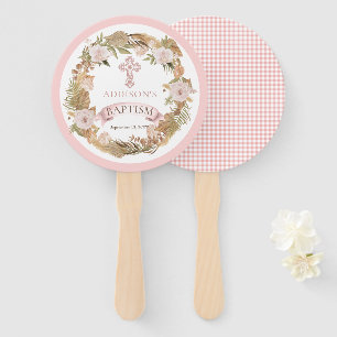 Abanico Rosas rosas rosas Bautismo Chica de hierbas seca