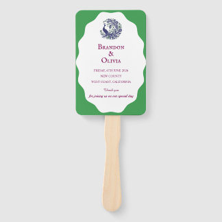 Abanico Royal Blue Peacock Wedding Program Set of Fans