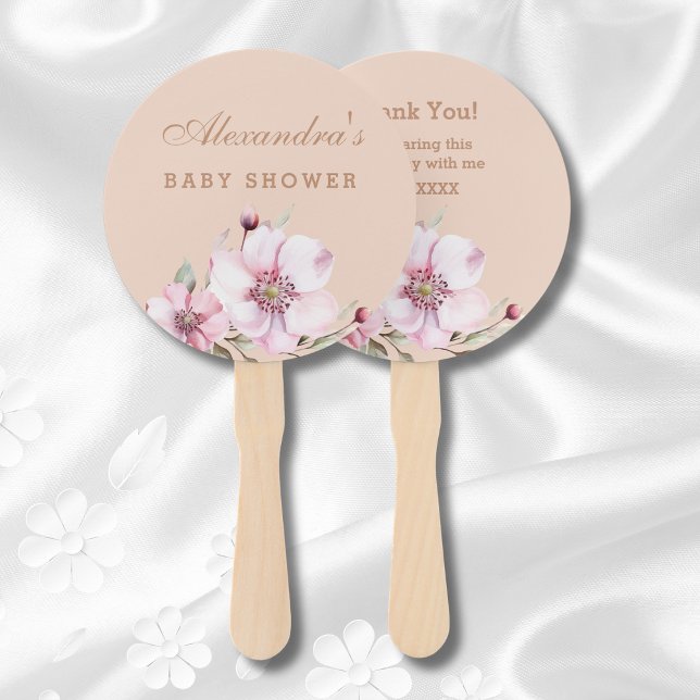 Abanico Rubor Rosas florales rosas Baby Shower (Subido por el creador)