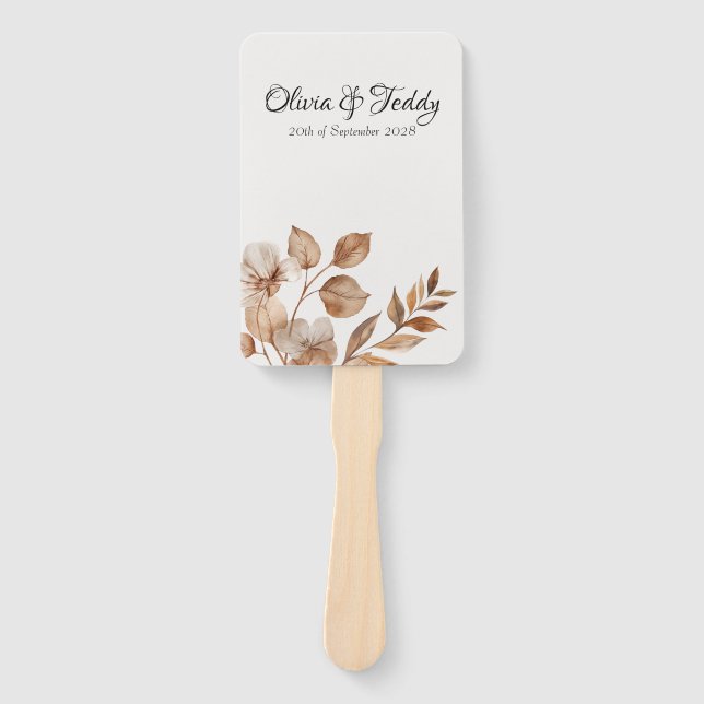 Abanico Rustic Romance Wedding Program Hand Fan (Anverso)