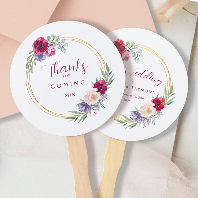 Abanico Rústica floral de Rubor Burgundy & Gold Bloom (Subido por el creador)