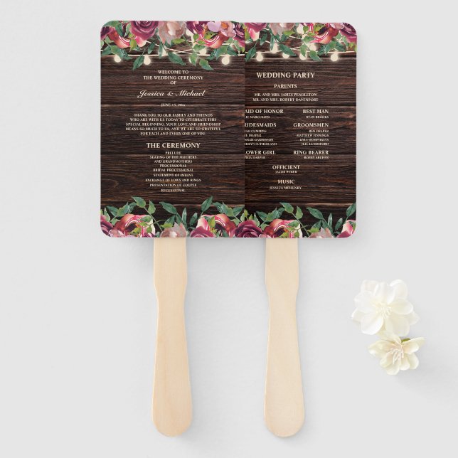 Abanico Rústica String ilumina el programa floral de Borgo (Anverso y reverso)