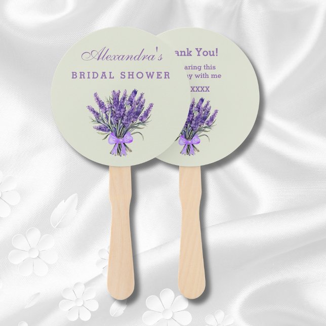 Abanico Sage Green Bow Floral Lavanda Bridal Shower (Subido por el creador)