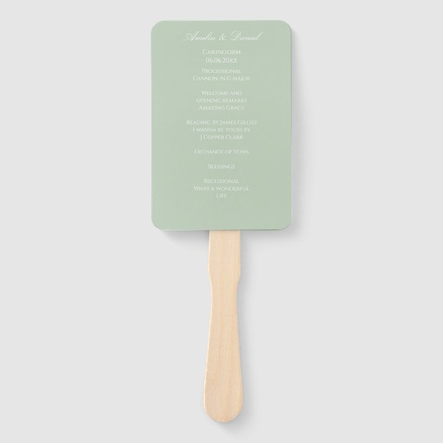 Abanico Sage Green Wedding Ceremony Program (Anverso)
