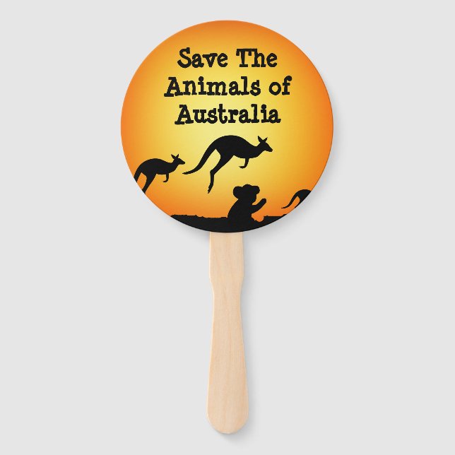 Abanico Salvemos a los animales de Australia (Anverso)