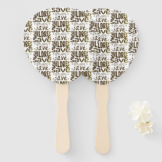 Abanico Salven niños, salven vidas (Anverso y reverso)