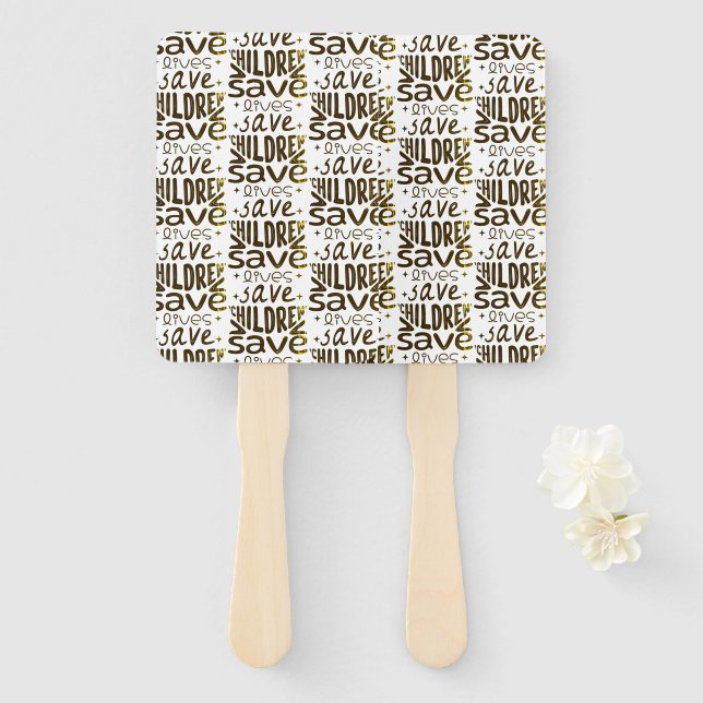 Abanico Salven niños, salven vidas (Anverso y reverso)