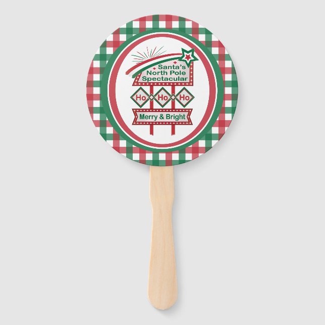 Abanico Santa Marquee Retro - Ho Ho Merry & Bright (Anverso)