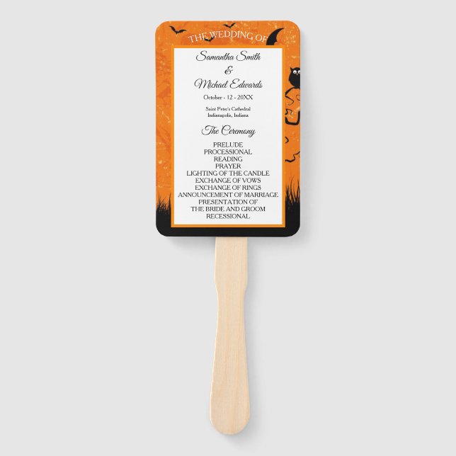 Abanico Scary Halloween Personaliza el Programa de Bodas (Anverso)