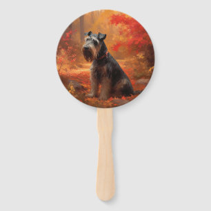 Abanico Schnauzer en Otoño Hojas que Caen Inspiran