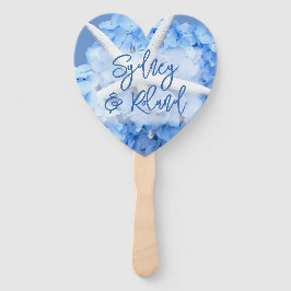 Abanico Seaside Garden Blue Wedding Saying Fan