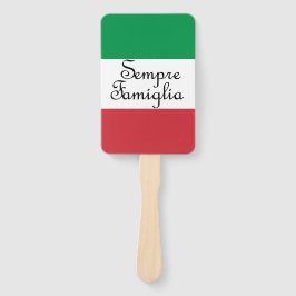 Abanico Sempre Famiglia y los colores de la bandera italia