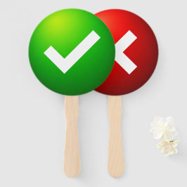 Abanico Señal de Paddle de Marca de Verificación X Marca J