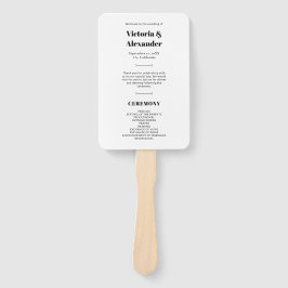 Abanico Sencilla Moda elegante Programa de Bodas Blancas y