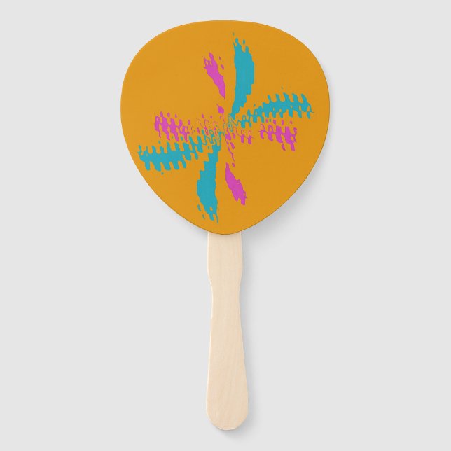 Abanico Sencillo Abstracto Patrón de desordenado de vuelo  (Anverso)