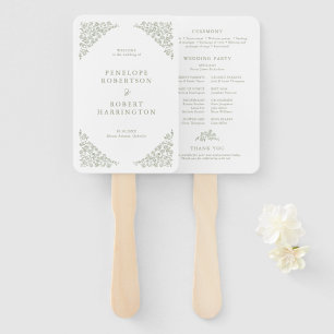 Abanico Sencillo Programa Delicado De Bodas Verdes Floral