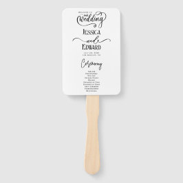 Abanico Sencillo programa elegante de bodas blancas blanca