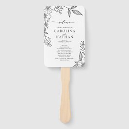 Abanico Sencillo Programa Floral de Boda Blanca Negra
