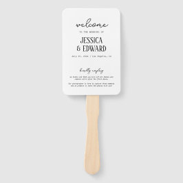 Abanico Sencillo programa minimalista de matrimonio blanco