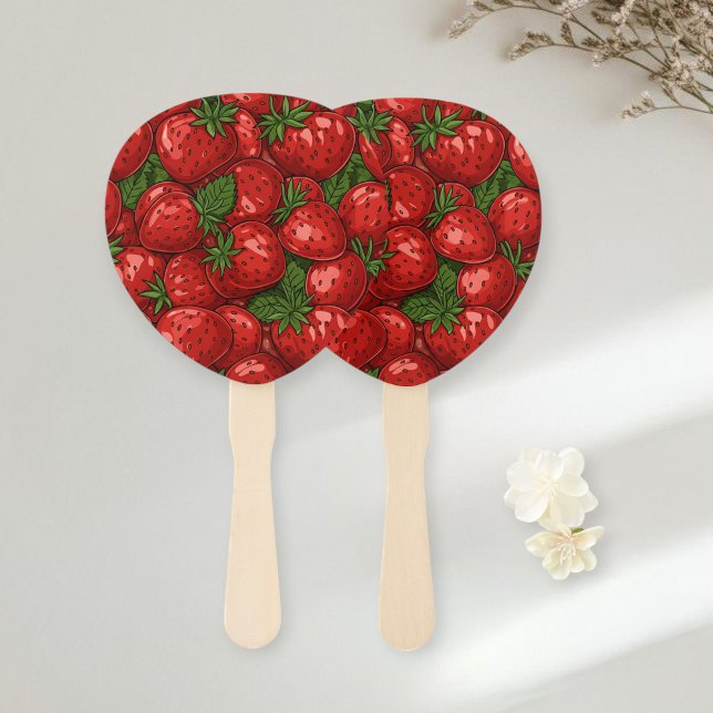 Abanico  Set of 10 Fresh Strawberry Design Fans (Subido por el creador)