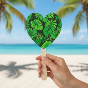 Abanico Set of 10 Minimalist Green Leaves Fans - Nature