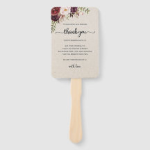 Set of Fans (Elegant Rustic Marsala Floral Save)