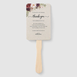 Abanico Set of Fans (​Elegant Rustic Marsala Floral Save)