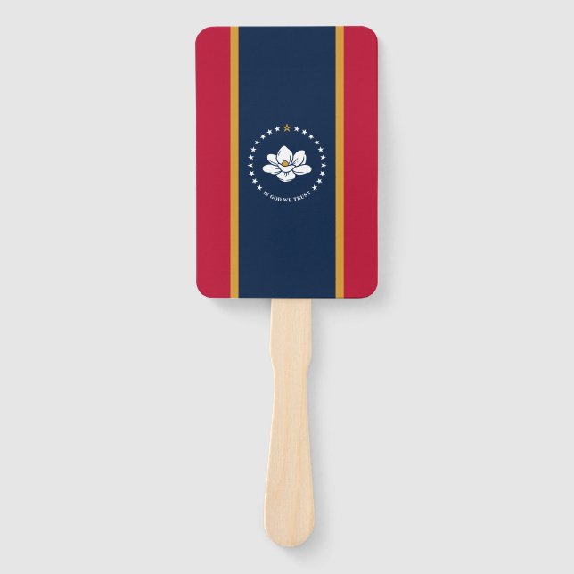 Abanico Set of hand fans with flag of Mississippi, USA (Anverso)