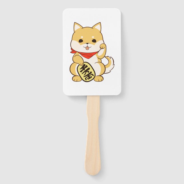 Abanico Shiba Inu Lucky Cat Pose (Anverso)